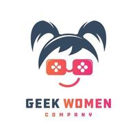 vecteur de conception de logo de jeu geek