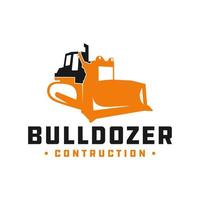 logo d'outil de construction de bulldozer vecteur