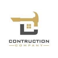 lettre de conception de logo de construction c vecteur