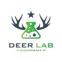 cerfs animaux de laboratoire logo concevez votre entreprise vecteur