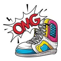 chaussures de sport de tennis style pop art vecteur