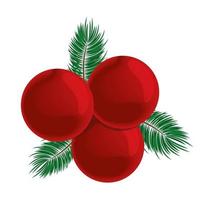 boules rouges de noël vecteur