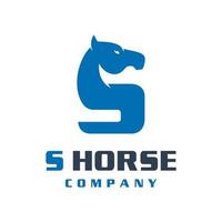 lettre de conception de logo de cheval s vecteur