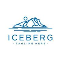 conception de logo d'iceberg de contour vecteur