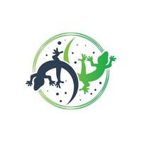 création de logo de lézard vert vecteur