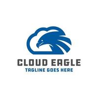 logo de nuage d'aigle moderne vecteur