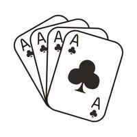 carte de poker de casino avec trèfle vecteur