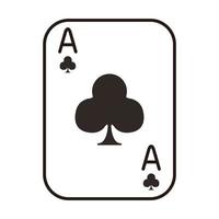 carte de poker de casino avec trèfle vecteur