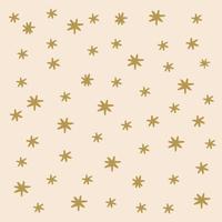 étoiles et points d'or carte postale sur beige. un motif en étoile dans un cercle de griffonnage. formes chatoyantes du fond de ciel pour les textiles à la mode pour enfants. illustration vectorielle vecteur