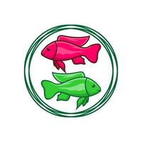 création de logo de poisson dans un cercle vecteur