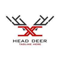 le logo initial de x deer vecteur