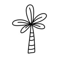 dessinés à la main doodle palmier monoline art logo minimaliste vecteur symbole illustration design