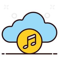 note de musique avec nuage vecteur