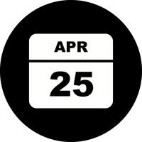 25 avril Calendrier d&#39;une journée vecteur