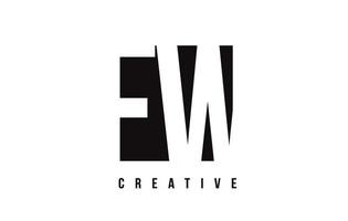création de logo de lettre fw fw blanche avec carré noir. vecteur