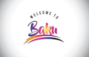 baku bienvenue au message dans des couleurs modernes vibrantes violettes. vecteur