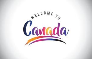 canada bienvenue au message dans des couleurs modernes vibrantes pourpres. vecteur