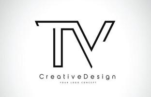 création de logo de lettre tv tv en couleurs noires. vecteur