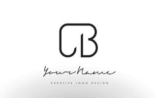 conception de logo de lettres cb mince. concept créatif de lettre noire simple.