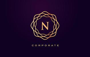 n logo de luxe. vecteur de conception de lettre monogramme