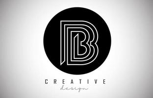 b lettre logo monogramme conception de vecteur. icône de lettre b créative sur cercle noir vecteur