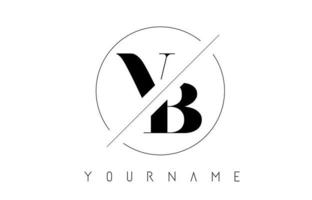 logo de lettre vb avec un design coupé et croisé vecteur