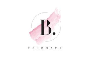 logo de lettre b avec pinceau aquarella aquarelle pastel. vecteur