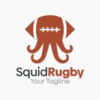 calamar le rugby logo modèle conception. bien pour entreprise, début en haut, agence, et organisation vecteur