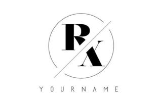 logo de lettre rx avec un design coupé et croisé vecteur