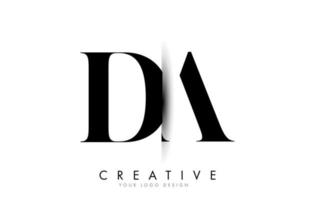 logo de lettre da da avec un design créatif de coupe d'ombre. vecteur