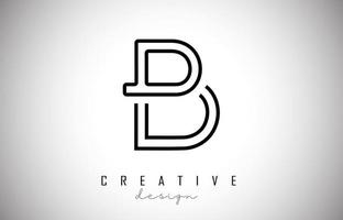 b lettre logo monogramme conception de vecteur. icône de lettre b créative avec des lignes noires vecteur