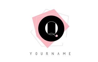 q lettre pastel en forme de logo en forme géométrique. vecteur