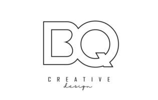 décrivez le logo des lettres bq avec un design minimaliste. logo de lettre géométrique. vecteur