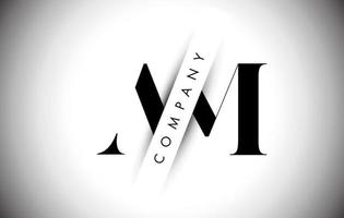 logo de lettre am am avec une coupe d'ombre créative et une conception de texte superposée. vecteur