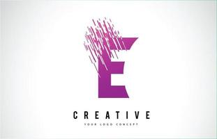 création de logo de lettre e avec des couleurs violettes vecteur