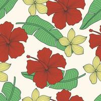 motif floral sans couture avec des feuilles. fond tropical vecteur