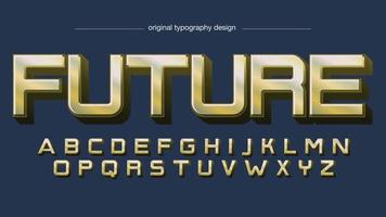 Typographie futuriste dorée 3D vecteur