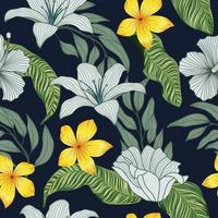 motif floral sans couture avec des feuilles. fond tropical vecteur