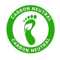 empreinte carbone. timbre d'icône neutre en carbone. réduire les émissions de carbone. symbole vert du réchauffement climatique. protection de l'écologie, de l'environnement. sauver la planète. icône de vecteur isolé sur fond blanc.