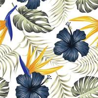 motif floral sans couture avec des feuilles. fond tropical vecteur