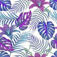 motif floral sans couture avec des feuilles. fond tropical vecteur