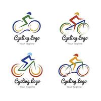 ensemble de modèles de logo de cyclisme vecteur