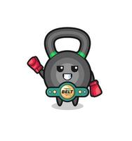 personnage mascotte boxeur kettlebell vecteur