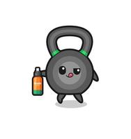 kettlebell mignon tenant un anti-moustique vecteur