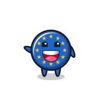 joyeux drapeau euro personnage mascotte mignon vecteur