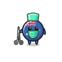 Chirurgien Australie drapeau mascotte personnage vecteur