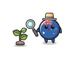 Herboriste du drapeau australien mignon à la recherche d'une plante vecteur