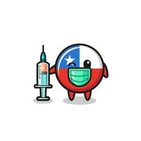 mascotte du drapeau chilien en tant que vaccinateur vecteur
