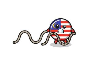 illustration du drapeau de la malaisie faisant de l'entraînement à la corde de combat vecteur