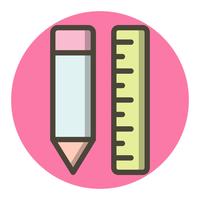 Pencil &amp; Ruler Icon Design vecteur